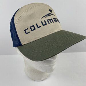 Columbia Trucker Snapback Hat Adults Canvas Mesh Outdoors Fish Hike Raised Logo